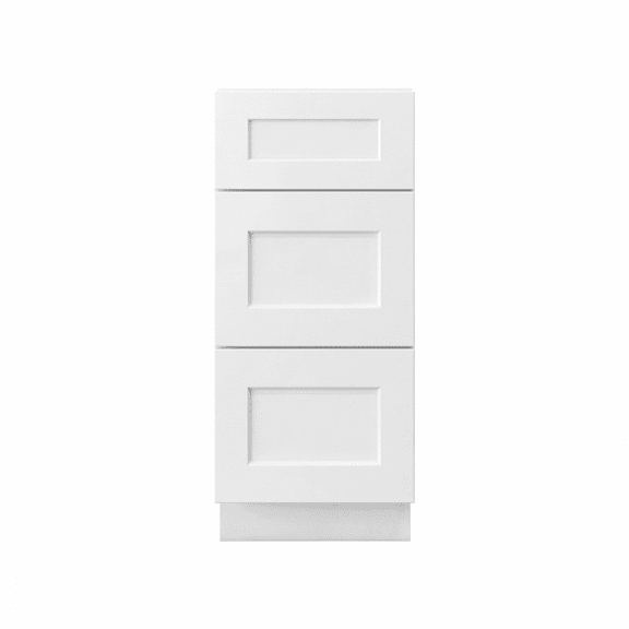 Sterfic RTA Freestanding Vanity 3-Drawer Base, Shaker, White, 15-Inch