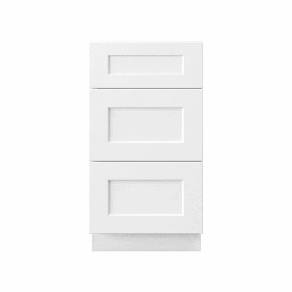 Sterfic RTA Freestanding Vanity 3-Drawer Base, Shaker, White, 18-Inch