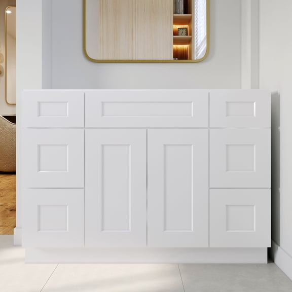 RTA White Shaker 48"W Vanity Combo