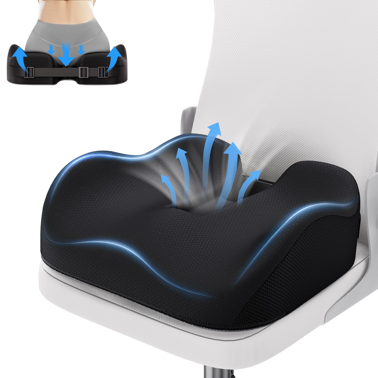 RTB-Benazcap Large Wheelchair Cushions, Thick Memory Foam Seat Cushions ...