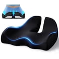 thumbnail image 1 of Seat Cushion, X Large Office Chair Cushion for Sciatica & Tailbone pain relief, Memory Foam Pad Pillow for Office Desk, Car Seat, Wheelchair, 19"x17"x6", 1 of 9
