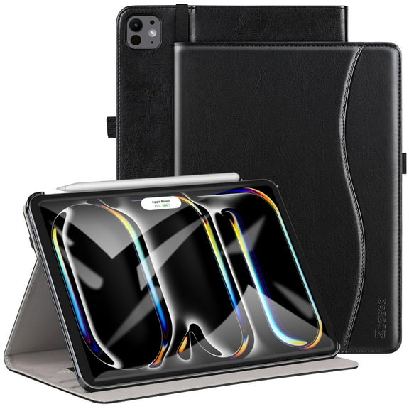 Case for New iPad Pro 11 Inch Case 2024 5th Generation M4, Premium PU Leather Cover with Auto Wake/Sleep, Multiple View Angles, Black