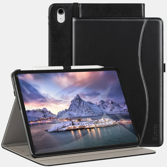 RTB-ZtotopCases for iPad Air 13 inch 2024 (M2)/ iPad Pro 12.9 Inch Case 3rd Gen 2018, Premium Leather Folio Cover with Auto Sleep/Wake, Supports iPad Pencil Charging, Black