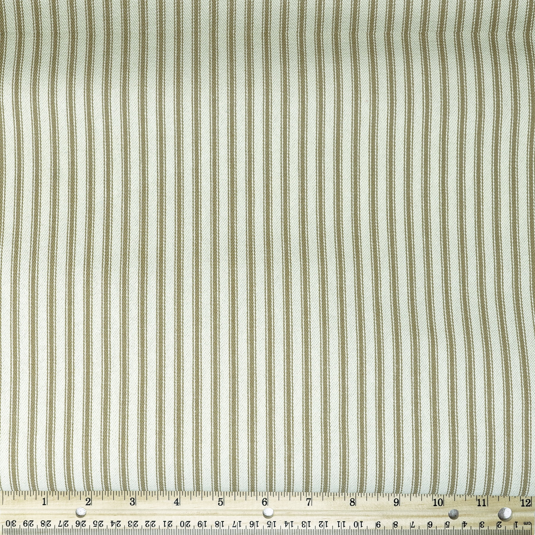 RTC Fabric 100% Cotton 44" Wide Ticking Stripe Khaki Fabric by the Yard