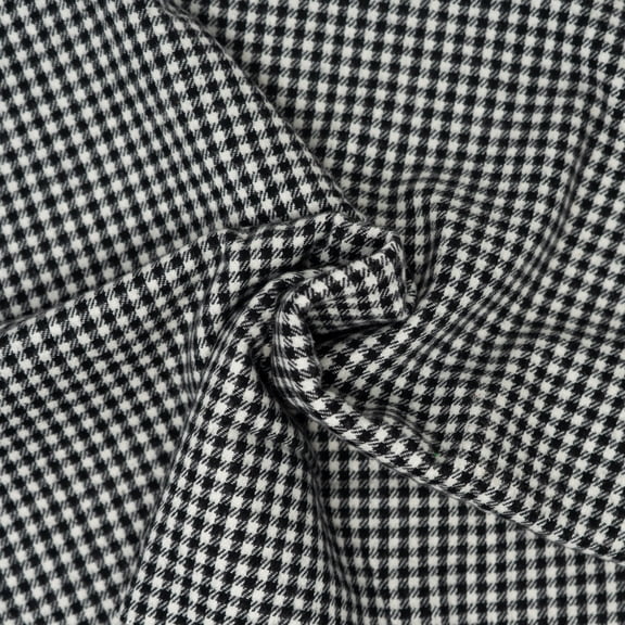 100% Cotton Flannel 45" Plaids Fabric Buffalo Check Black&Cream, per Yard