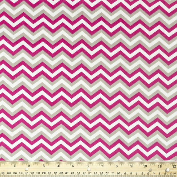RTC Fabrics 42"/43" 100% Cotton Flannel Chevron Pink Color Crafting Fabric by the Yard