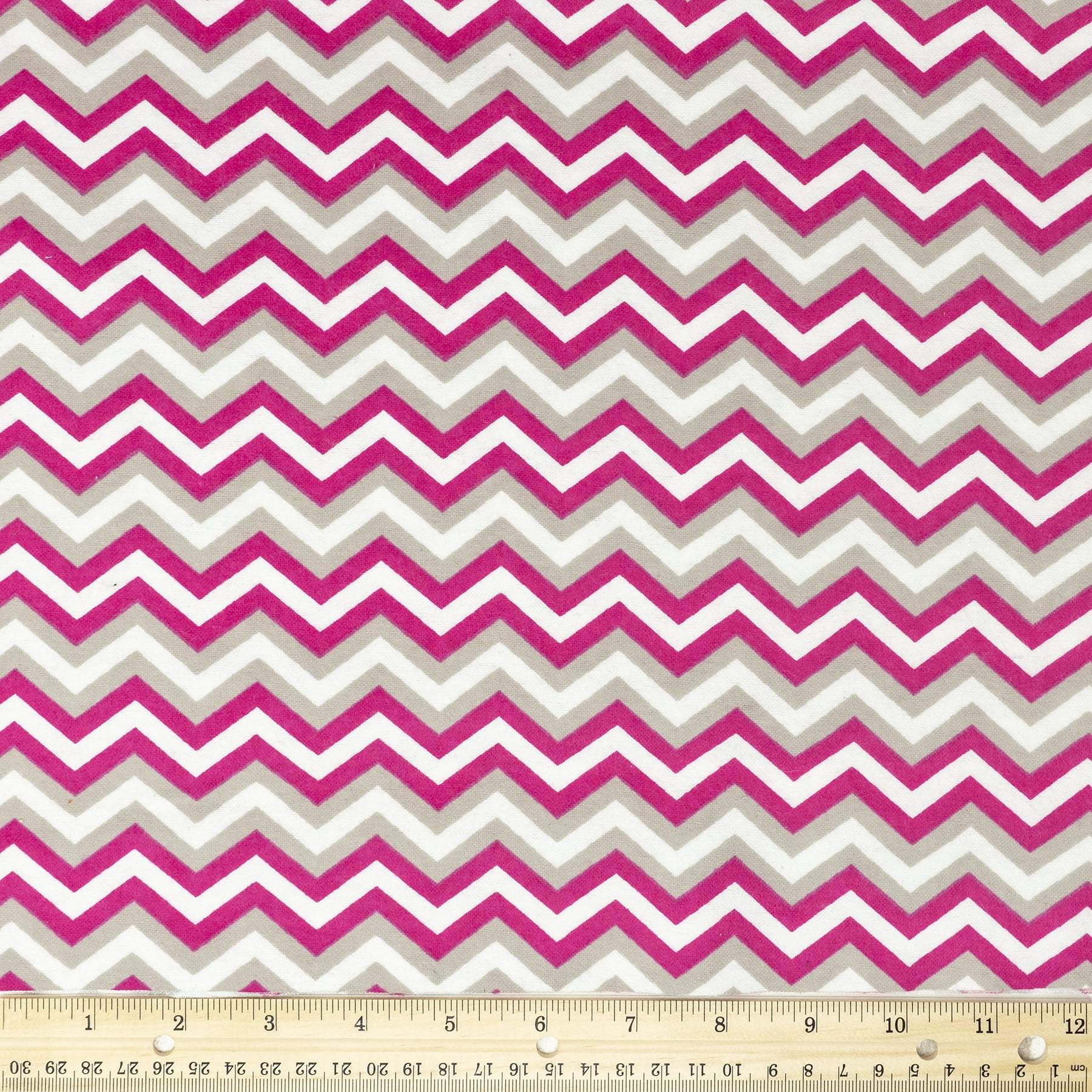 RTC Fabrics 42"/43" 100% Cotton Flannel Chevron Pink Print Crafting Fabric by 8 yd Bolt