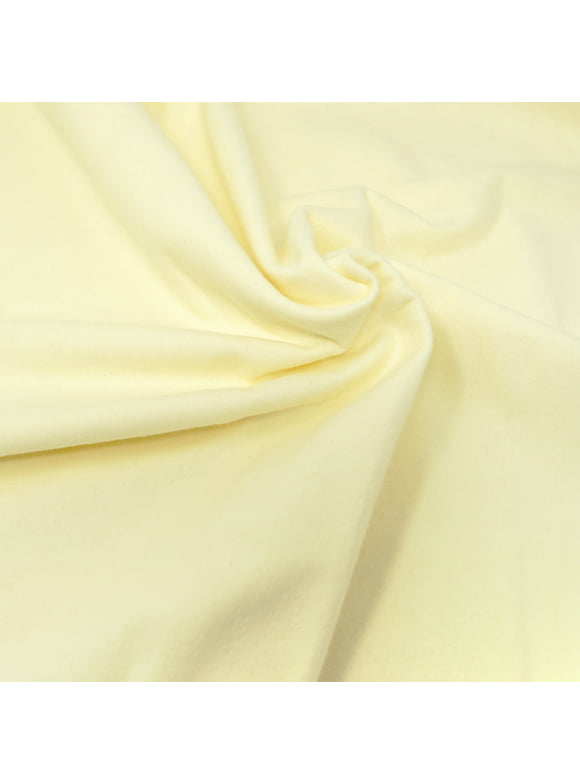 RTC Fabrics 42"/43" 100% Cotton Flannel Crafting Fabric by the Yard, Solid Cream
