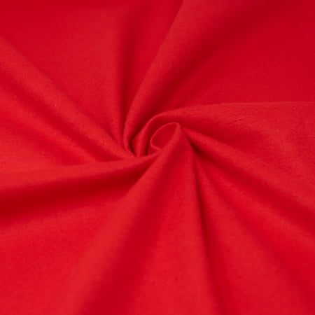 RTC Fabrics 42"/43" 100% Cotton Flannel Solid Red Color Crafting Fabric by the Yard