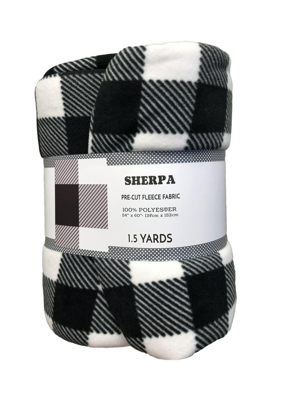 RTC Fabrics Fabric Cut Fleece White & Black Sherpa 1.5 yards