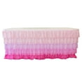 thumbnail image 1 of RTC Group 100% Polyester Tulle Ruffle Table Skirt Cover 6ft, 72 x 30 - Birthday Parties, Wedding, Party Decorations, Gradiant Pink, 1 of 10