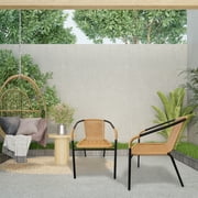 RTC Group Furniture Stackable Rattan Dining Chair, Set of 4 for Indoor/Outdoor Patio Restaurant, Porch, Backyard Beige