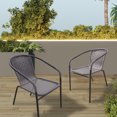 thumbnail image 1 of RTC Group Furniture Stackable Rattan Dining Chair, Set of 4 for Indoor/Outdoor Patio Restaurant, Porch, Backyard Gray, 1 of 18