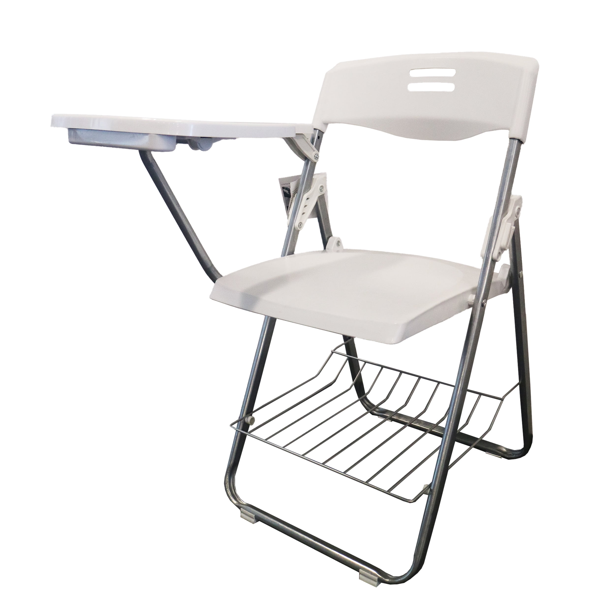 RTC Group Right Hand Pad Tablet Small Arm Desk Folding Chair, White, 1Pk