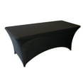 thumbnail image 1 of RTC Group Spandex Fitted Stretch Rectangular Tablecloth Table Cover 6 ft, 72 x 30, Black, 4 Pack, 1 of 10