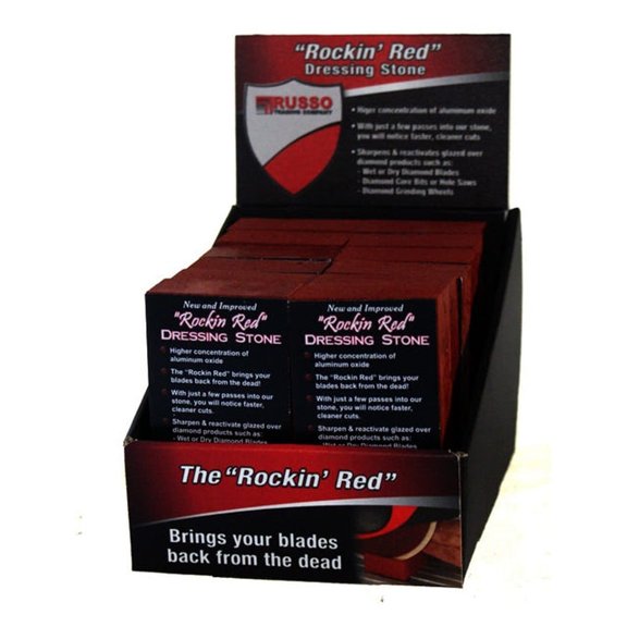 RTC Rockin Red Dressing Stone Display Case with 10 Diamond Tool Dressing Stones