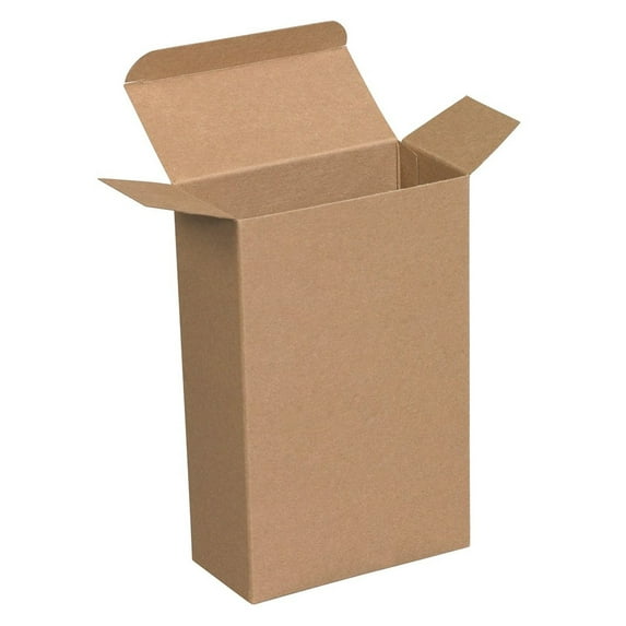 RTD7 Reverse Tuck Folding Cartons, 4 5/8" x 2 3/8" x 7 5/16", (Pack of 250) Kraft