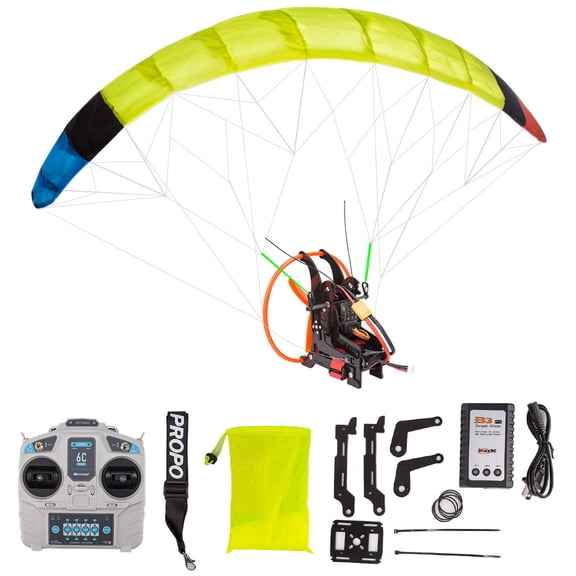 RTF 2.4GHz RC Powered Paraglider Electric Remote Control Glider Foldable Nylon Wing Long Endurance Aircraft For Outdoor Aviation Hobby- 128cm/leaf1.28 / 3 battery