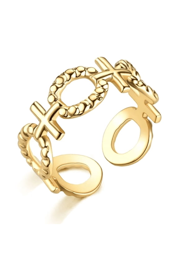 Cross Rings For Women 14K Yellow Gold Finger Ring Vintage Punk Aesthetic Jewelry anillos mujer