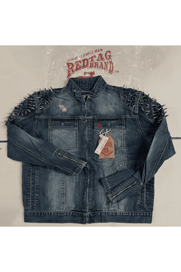 Red Tag Biker Denim Jacket