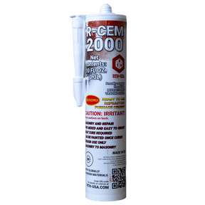 RTH-USA R-MORT 2000 Refractory Furnace Cement | 10 fl. oz. Cartridge | High-Heat Black Glue for FireBrick Masonry, Furnace Lining & Repair | 2000F Heat Resistant