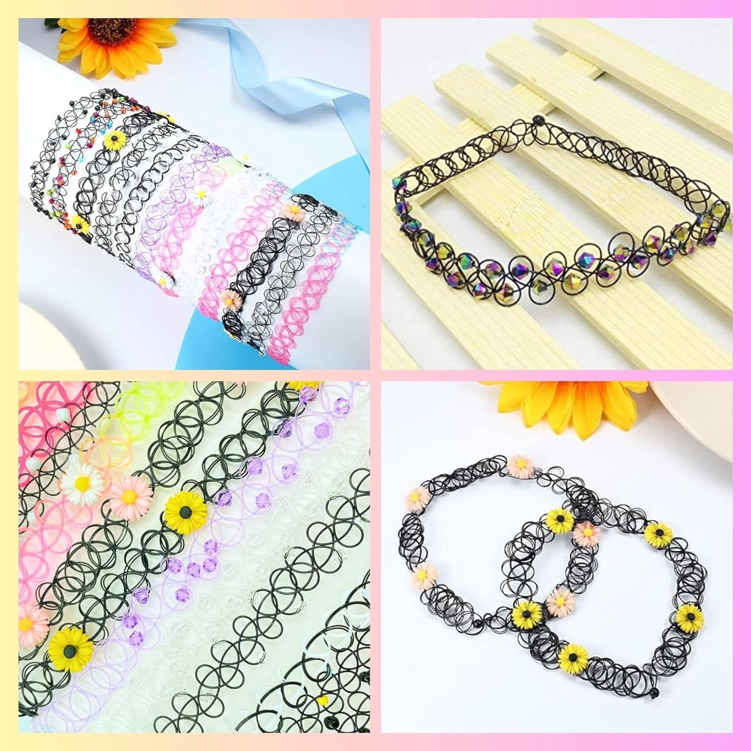 Rthg RTHG-12PC Tattoo Choker Necklace for Women - 90s Choker Necklaces Y2K ...