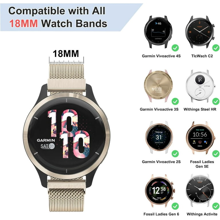 Quick Release Garmin Vivoactive 4s 18mm Band ViCRiOR 18mm Silicone