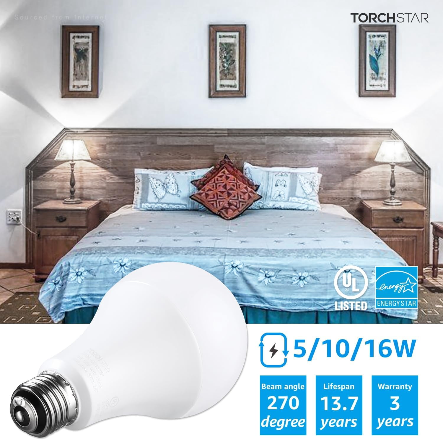 RTHG-3-Way LED Bulb A21, 3 Way LED Light Bulbs 40/60/100W Equivalent ...