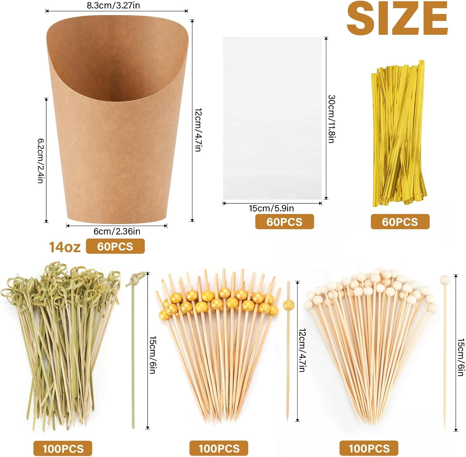 RTHG-60pcs Individual 14oz Disposable Charcuterie Cups with Sticks ...