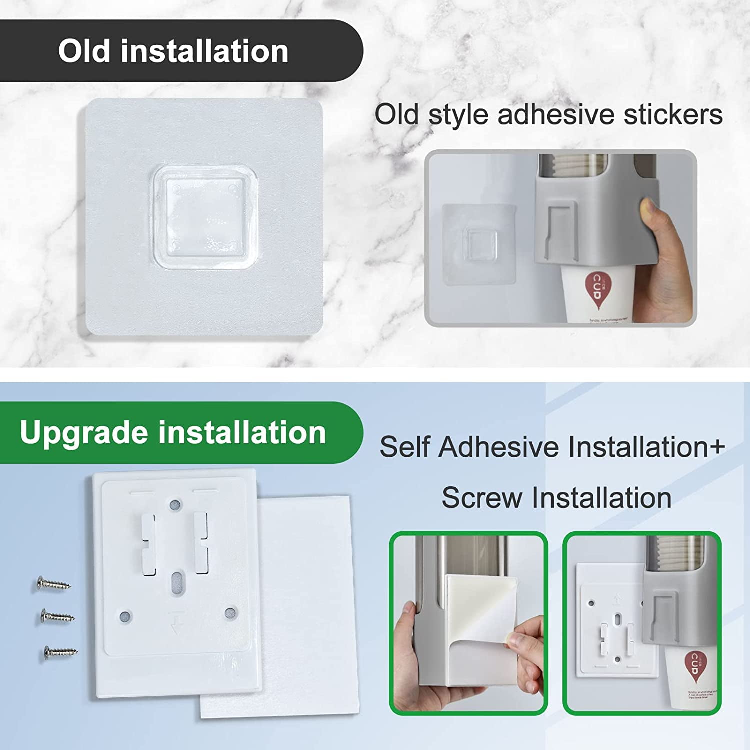 Rthg RTHG-Bathroom Cup Dispenser, Wall Mounted Cup Holder for 3oz-5oz ...