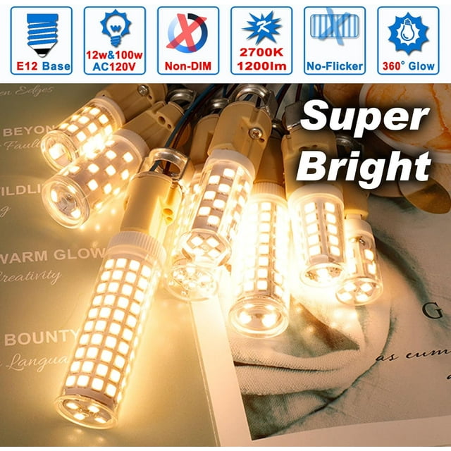 RTHGE12 100 Watt LED Candelabra Bulbs Equivalent C7,2700K Warm White