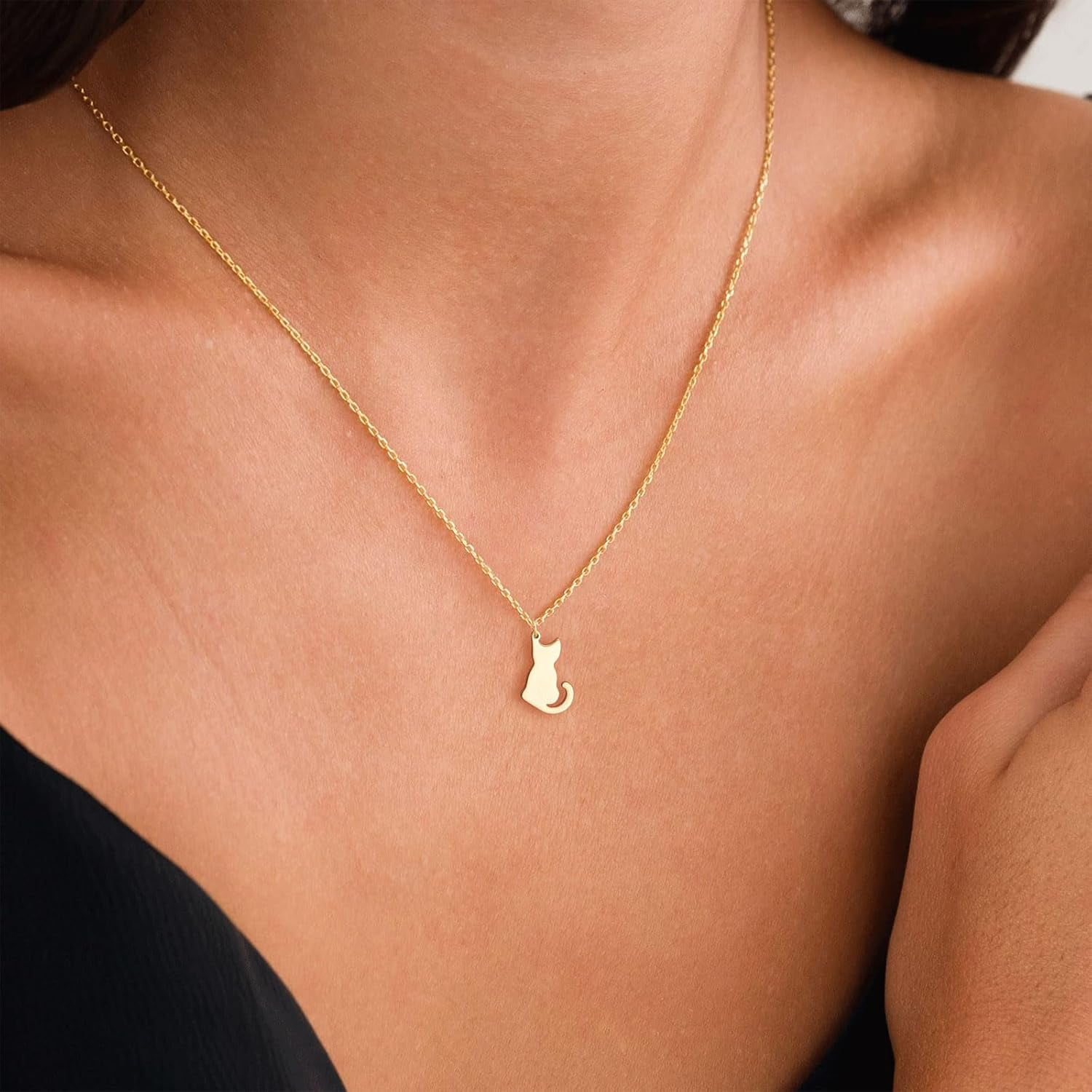 VRIUA Gold Plated Animal Pendant Necklace For Women - 14K Gold Plated, Adjustable 16.5"+2" Chain