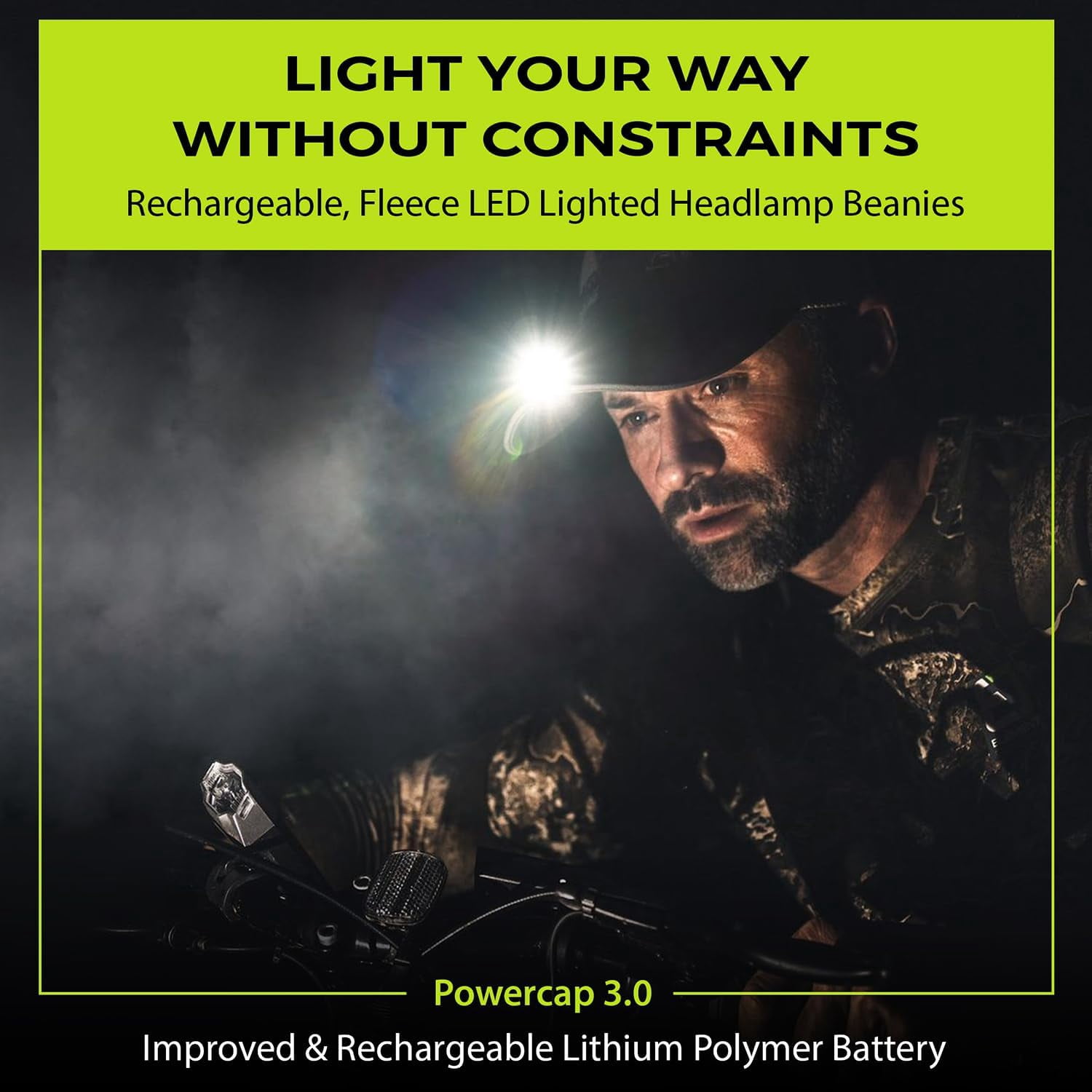 RTHG-LED Hat Light - POWERCAP Baseball Cap with Light Built in - LED ...