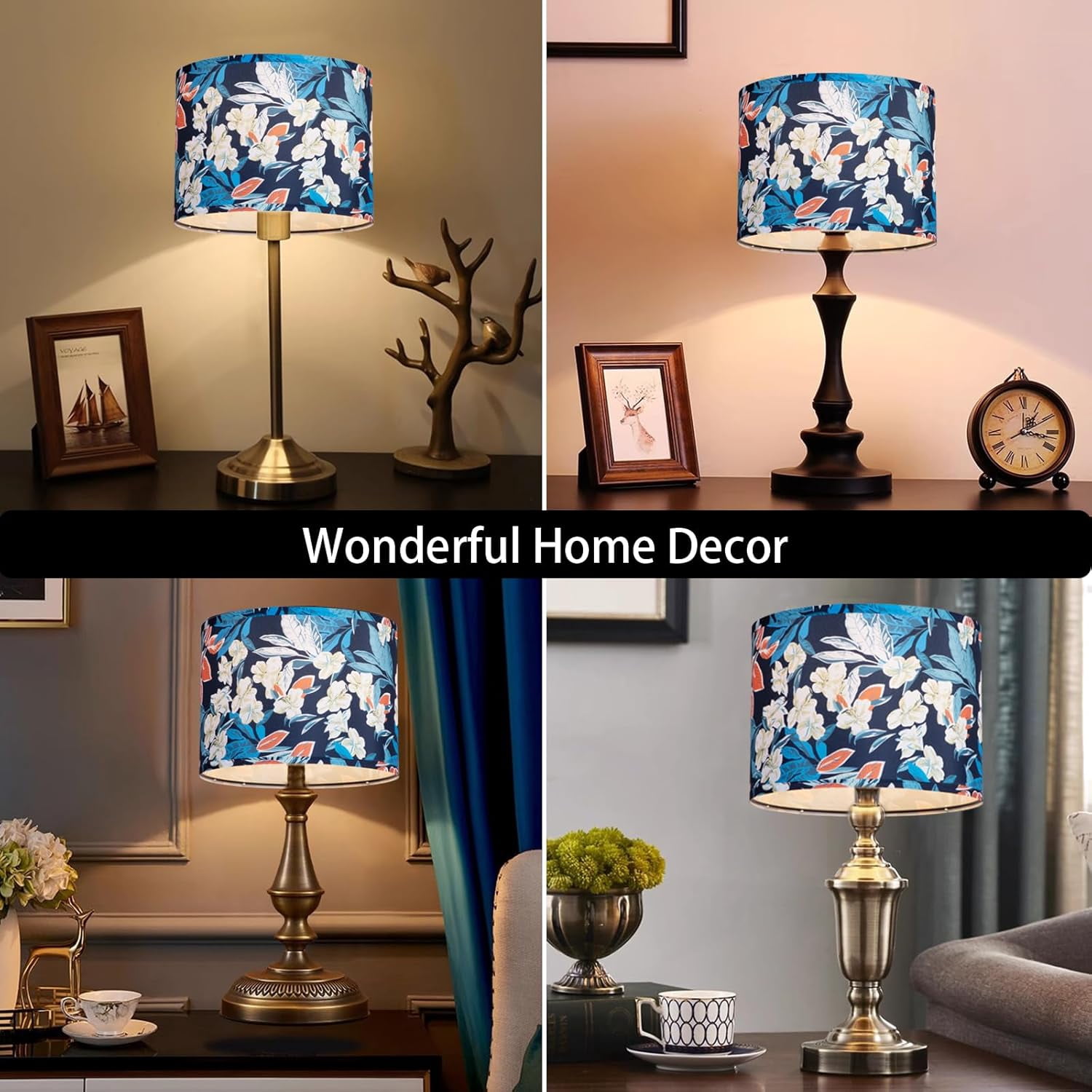 RTHG-Large Farmhouse Drum 12 Inches Lamp Shades Set Of 2 Vintage Barrel ...