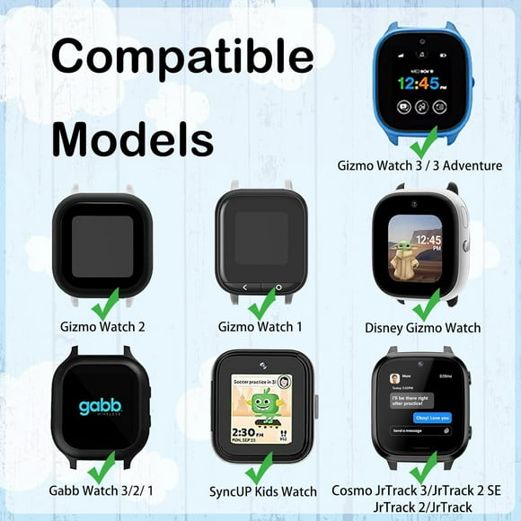 -Nylon Bands Compatible with Gizmo Watch 3 Adventrue 3 2 1/Gabb Watch 3e 3 2 1/SyncUP Watch/Cosmo JrTrack Watch,20mm Soft Breathable Hook & Loop Watch Band Replacement Small Size