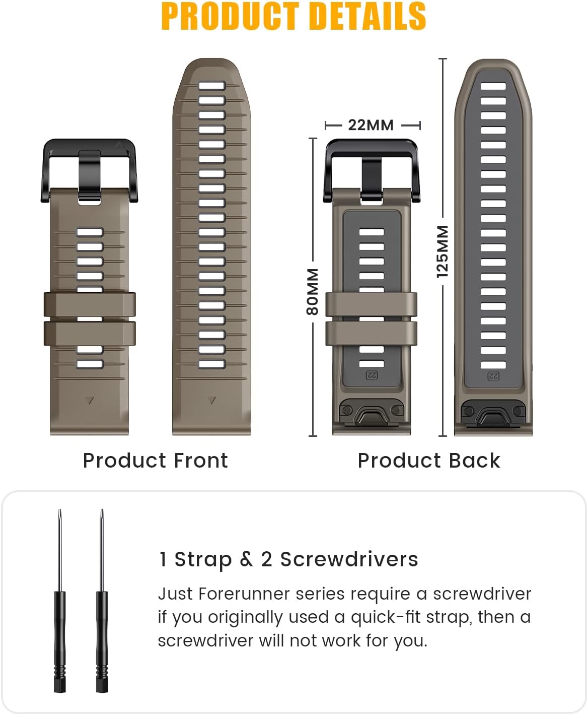 Bandletic 22mm Nylon Watch Band For Garmin – Fits Fenix 7/6/5, Forerunner, Epix, Instinct & More – QuickFit & Adjustable