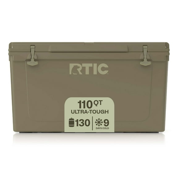 RTIC 110 QT Ultra-Tough Rotomolded Hard-Sided Ice Chest Cooler, Fits 130 Cans, Olive