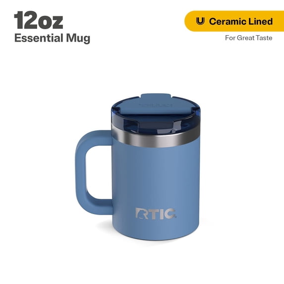 Denim Rtic RTIC 12 oz Ceramic Lined Insulated Essential Mug, Wide Mouth, Leak ...
