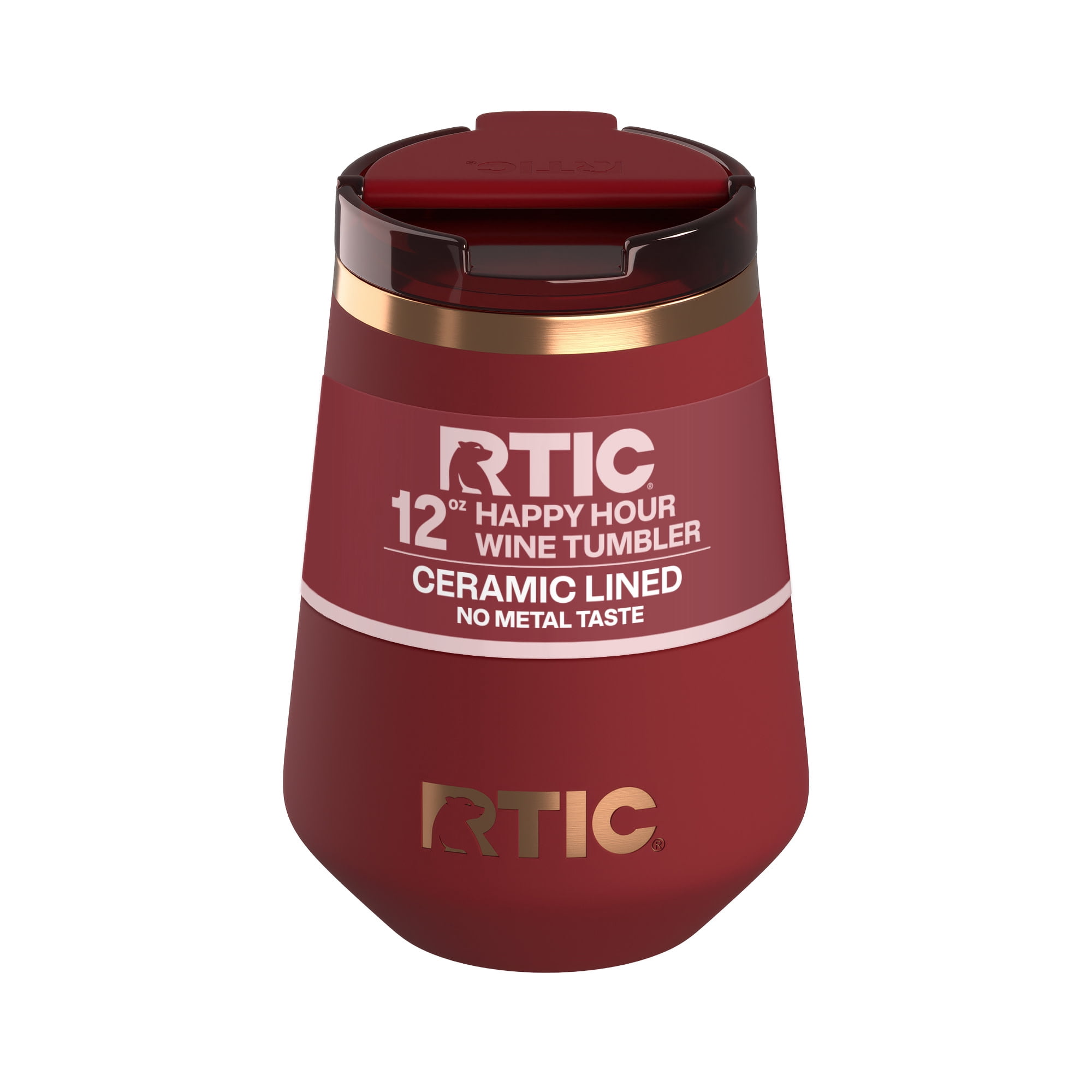 RTIC 12 oz Ceramic Lined Insulated Happy Hour Wine Tumbler, Leak