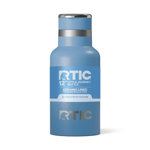 RTIC 12 oz Ceramic Lined Insulated Journey Water Bottle, Leak-Proof Lid, Denim