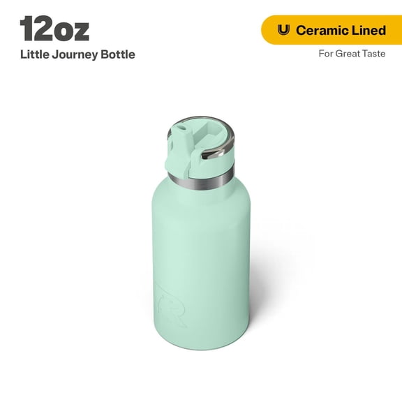 RTIC 12 oz Ceramic Lined Insulated Journey Water Bottle, Leak-Proof Lid, Fresh Mint