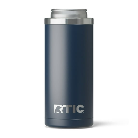 RTIC 12 oz Stainless Steel Insulated Skinny Can Cooler, Fits Slim Cans, Navy