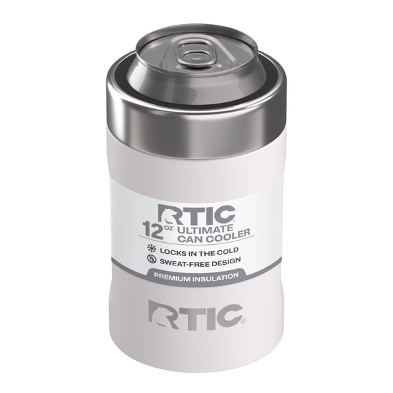 RTIC 12 oz Stainless Steel Insulated Ultimate Can Cooler, Fits 12oz Cans, White