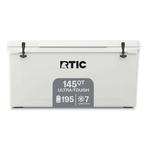 RTIC 145 QT Ultra-Tough Rotomolded Hard-Sided Ice Chest Cooler, Fits 195 Cans, White