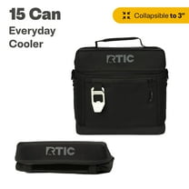 RTIC 15 Can Everyday Soft Cooler, 16 qt Collapsible with Bottle Opener, Black