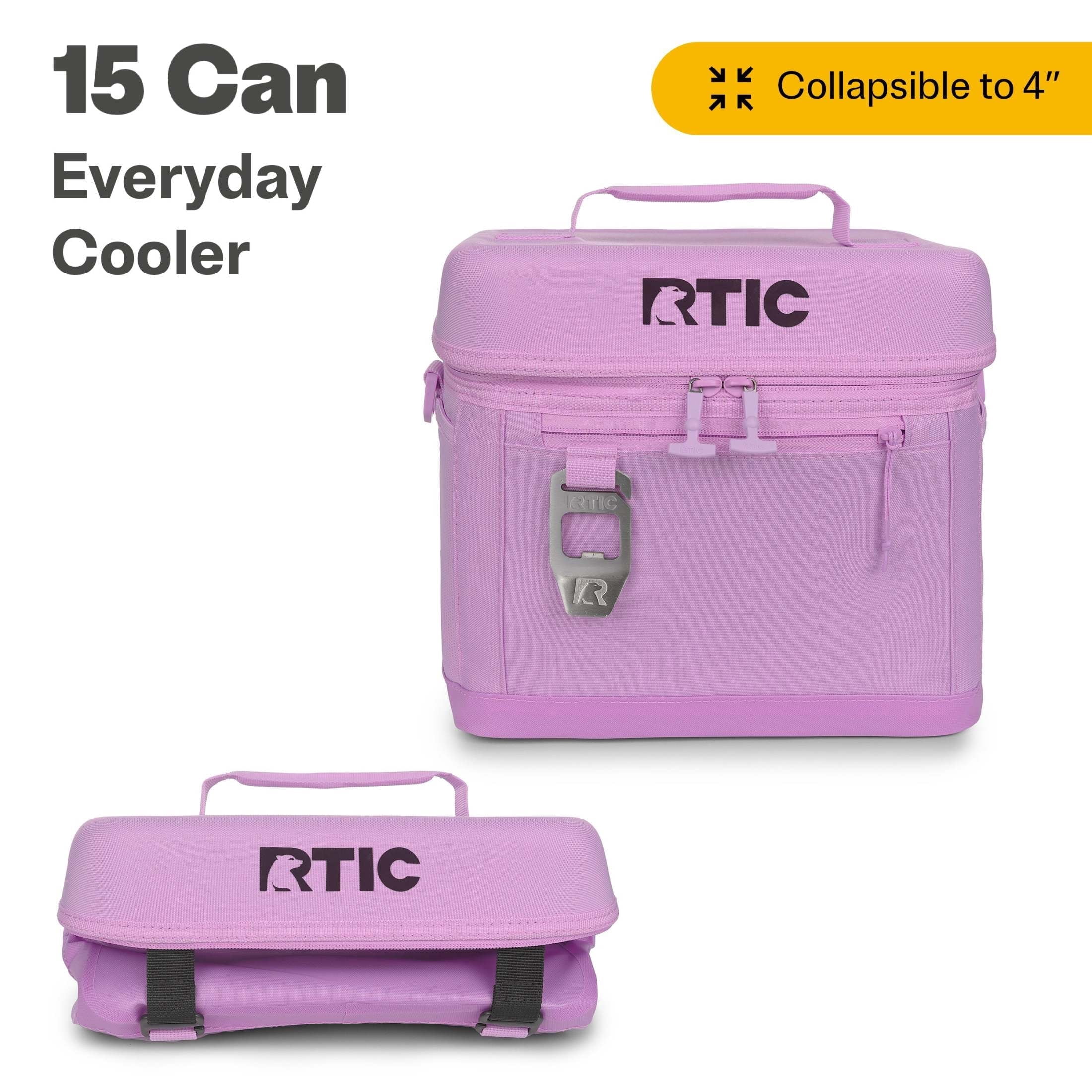RTIC Soft Cooler with Collapsible Design for Insulated Can Storage