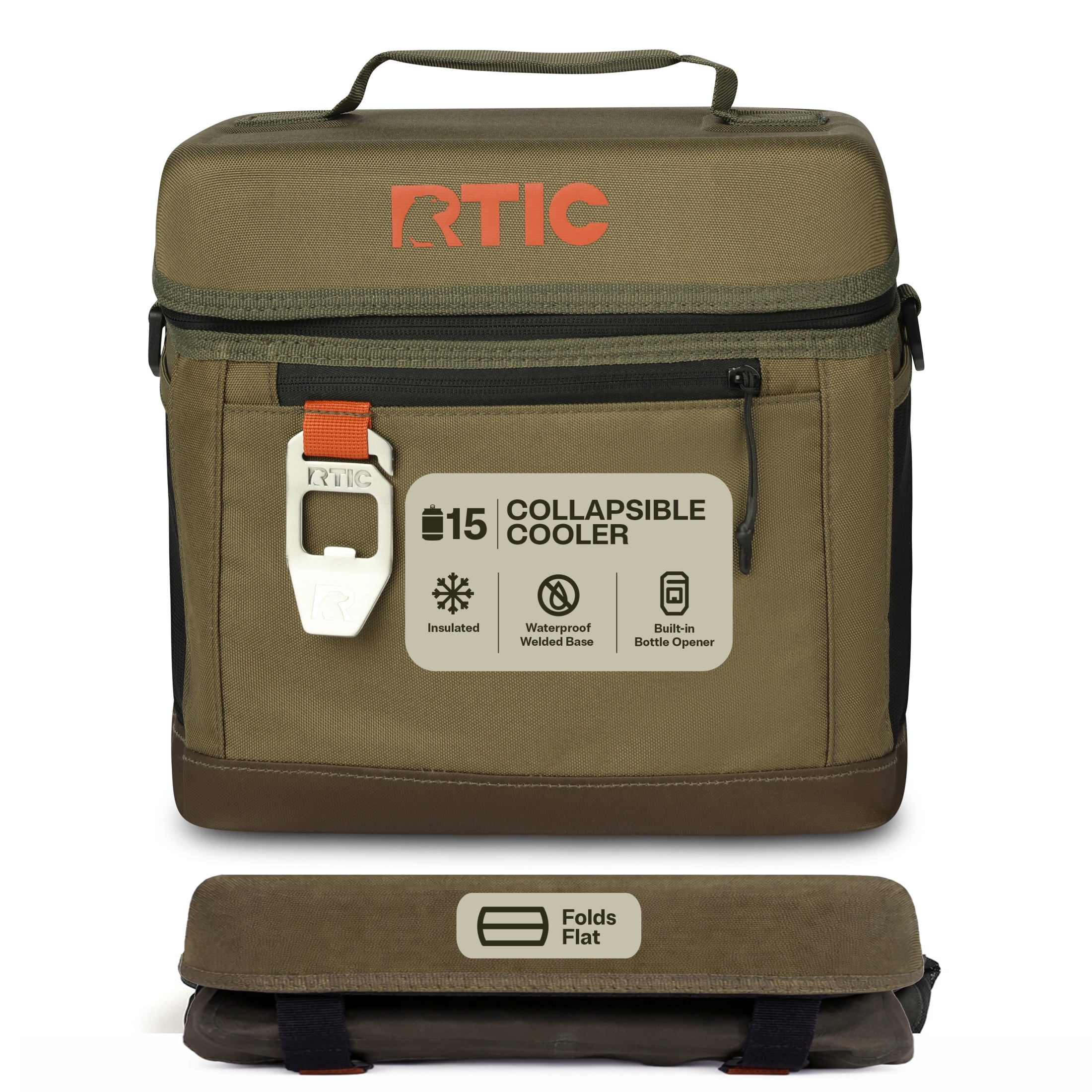 RTIC, Soft Cooler, 16 Qt, Collapsible with Bottle Opener Navy