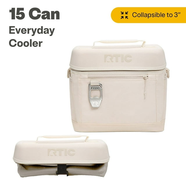 RTIC 15 Can Everyday Cooler, Insulated Soft Cooler with Collapsible Design, Sand