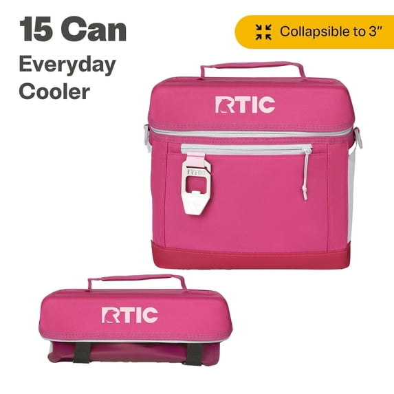 RTIC 15-Can, 16 Qt, Collapsible Soft Cooler with Bottle Opener, Very Berry