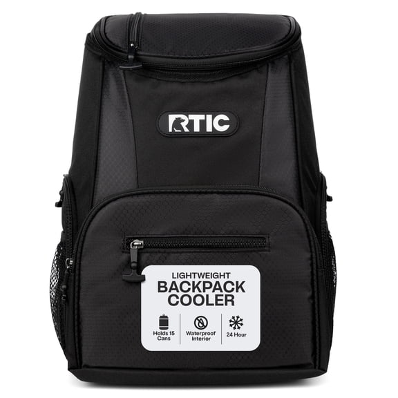 RTIC 15-Can Lightweight Cooler Backpack with Pockets, Black